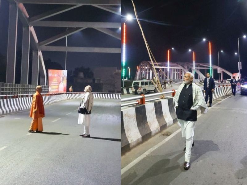 Upon his arrival from Gujarat, PM Modi inspects Shivpur-Phulwaria-Lahartara marg in Varanasi | मध्यरात्री काशीतील रस्त्यांची पाहणी करण्यासाठी निघाले पंतप्रधान मोदी; फोटो व्हायरल