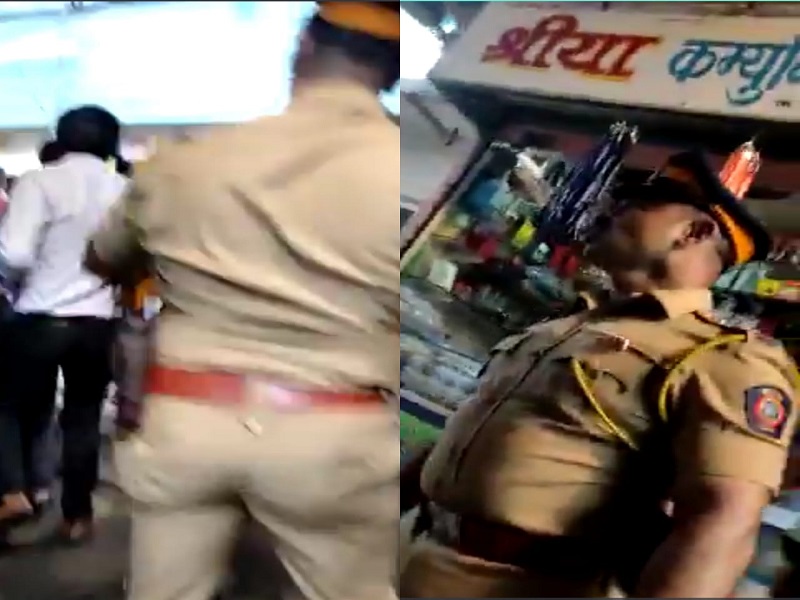 Video: Police Inspector Sanjay Nikam pushes journalists in Lalbaug ganesh arear | Video : लालबागच्या दरबारात पोलीस निरीक्षक संजय निकम यांची पत्रकारांना धक्काबुक्की