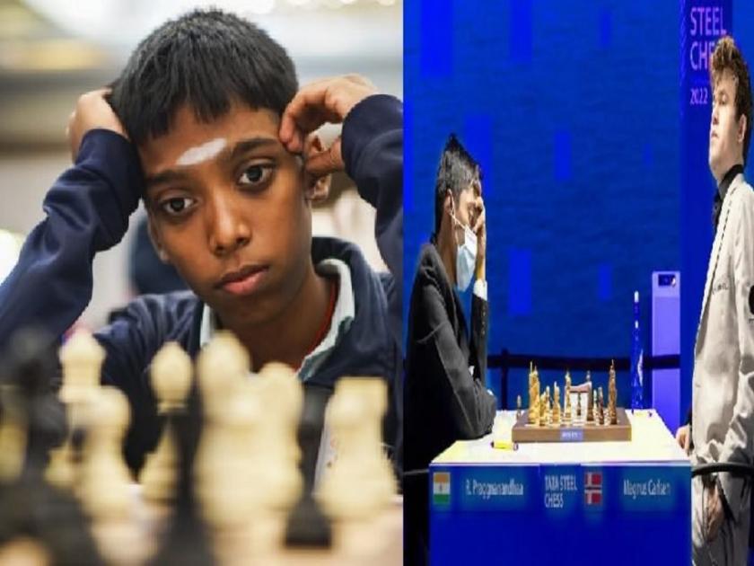 airthings masters 16 year old pragyanand beats top ranked chess player world champion magnus carlsen | १६ वर्षांच्या आर. प्रज्ञानंदची विश्वविजेत्या कार्लसनवर मात