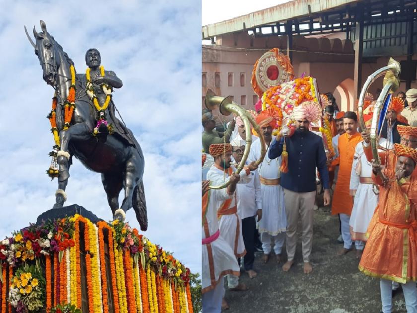 Celebrating Shiv Pratap Day at Pratapgad in Shivamay atmosphere | ढोल-ताशांचा गजर, छत्रपती शिवाजी महाराज की जयचा जयघोष, शिवमय वातावरणात प्रतापगडावर शिवप्रताप दिन साजरा 