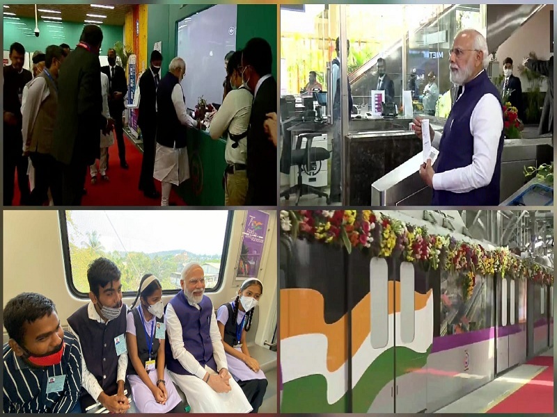 prime minister narendra modi green signal to pune metro | Pune Metro | पुणे मेट्रोला पंतप्रधान मोदींच्या हस्ते 'ग्रीन सिग्नल'; स्वतः तिकीट काढून केला प्रवास