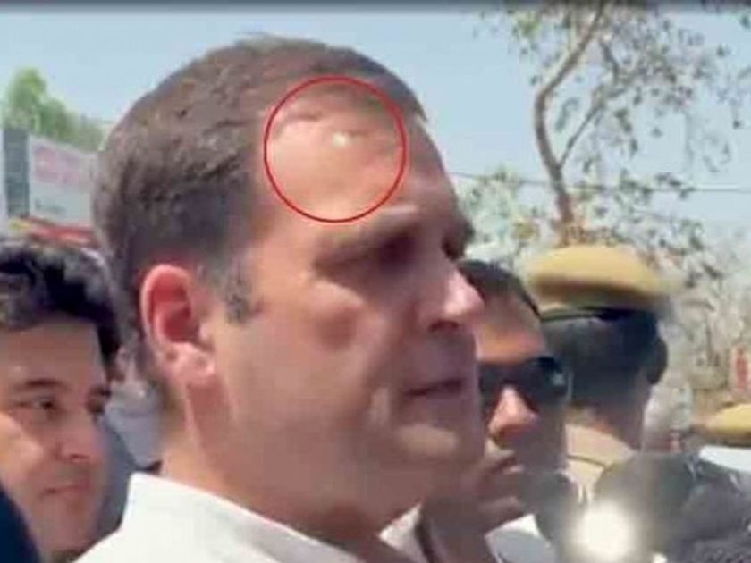 congress says suspicious laser light on rahul gandhi face in amethi | राहुल गांधींच्या चेहऱ्यावर दिसला हिरवा लेझर लाइट; काँग्रेसला स्नायपर हल्ल्याची भीती