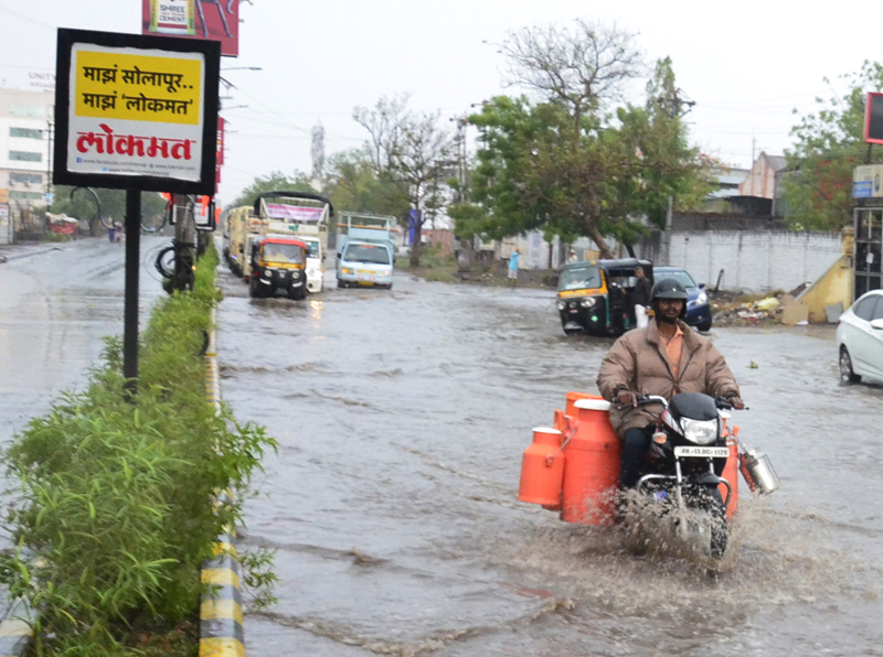 Due to the dawn rains in the morning of the Solapur district! | पहाटेच्या पावसात खळाळले सोलापूर जिल्ह्यातील ओढे-नाले !