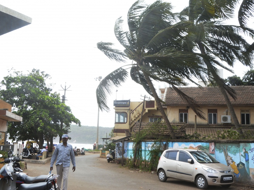 The storm hit Ratnagiri district, causing damage by falling trees in some places | Cyclone Nisarga: वादळी वाऱ्याचा रत्नागिरी जिल्ह्याला तडाखा, ठिकठिकाणी झाडं कोसळुन नुकसान
