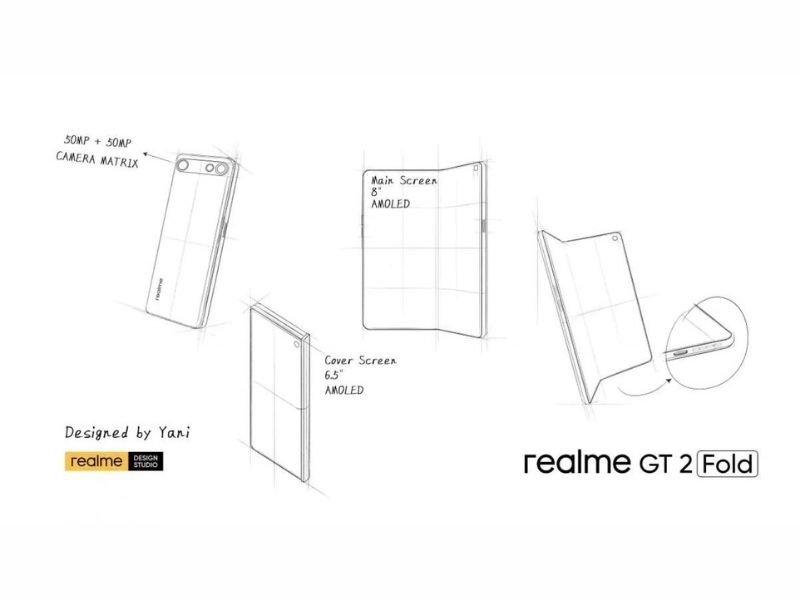 Realme gt 2 fold concept looks similar to samsung galaxy z fold in making soon design leak  | Samsung पेक्षा अर्ध्या किंमतीत Realme सादर करू शकते अनोखा Foldable Phone 
