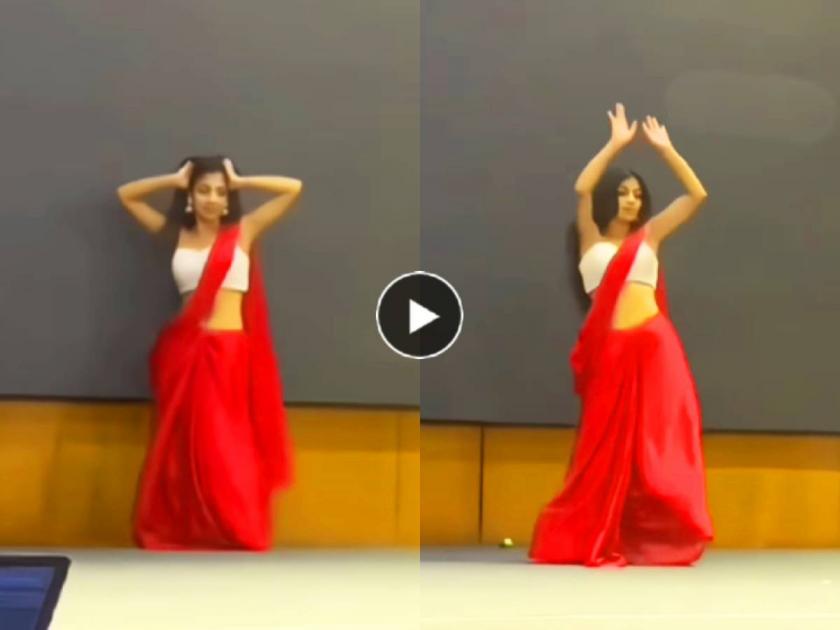 college girl red saree dance video went viral bollywood song choli ke piche kya hai viral social media trending | Girl Dance Video: लाल साडीतल्या मुलीने डान्स करून घातला धुमाकूळ, लोक म्हणाले- आग लगा दी...