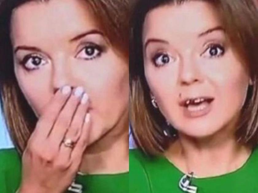 Viral video when ukraine news anchors tooth falls out on live air show | Video : लाइव्ह शो सुरू असताना अचानक निघाला महिला Anchor चा दात, बघा पुढे काय झालं....