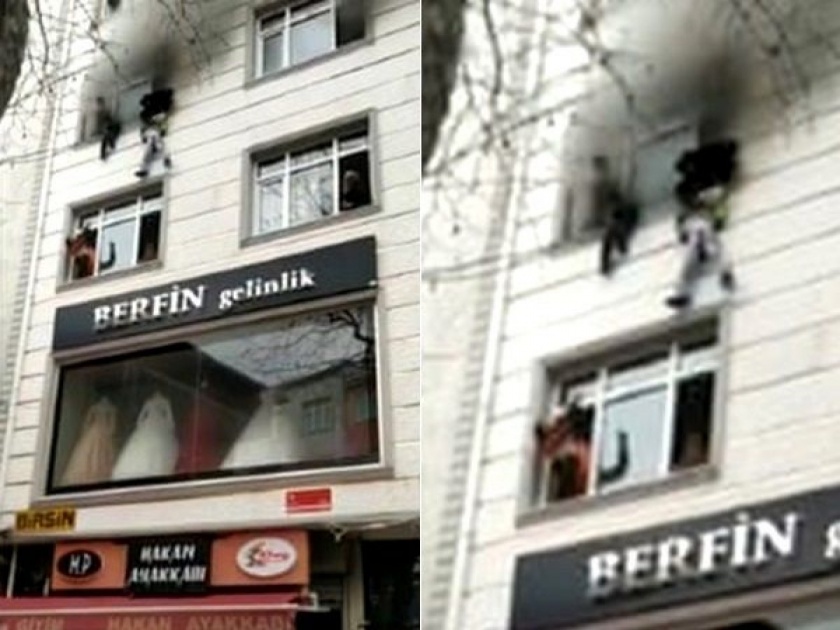 Watch mother throws children to safety from burning building Istanbul | VIDEO : सुपर मॉम! इमारतीला लागली आग, मुलांना वाचवण्यासाठी आईने केलं 'हे' काम!