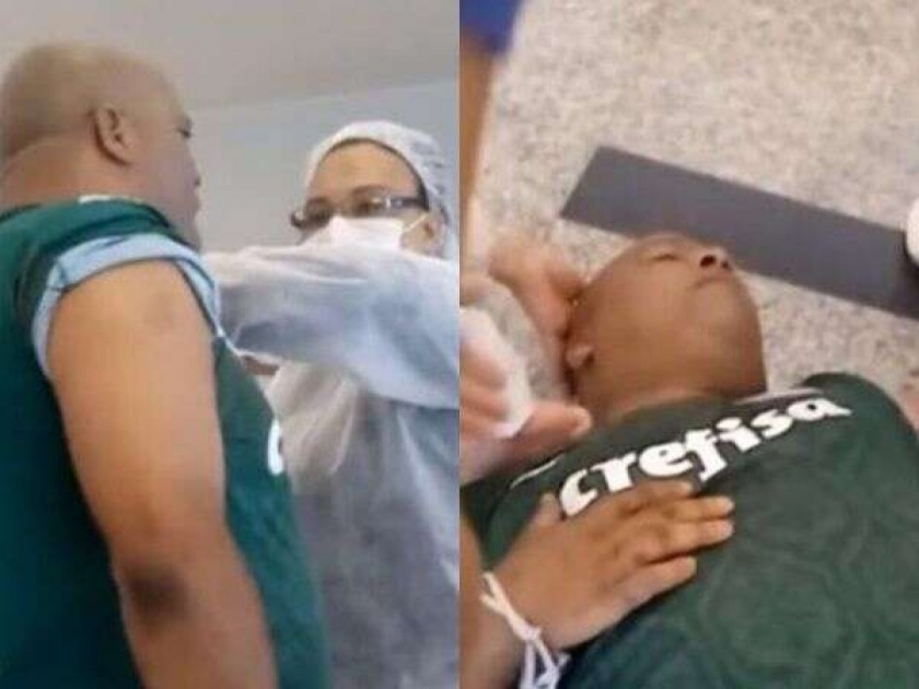 Brazilian man scared of needles feel in hospital video goes viral | VIDEO : इंजेक्शन देताच बेशुद्ध झाली ही व्यक्ती, व्हिडीओ झाला व्हायरल...