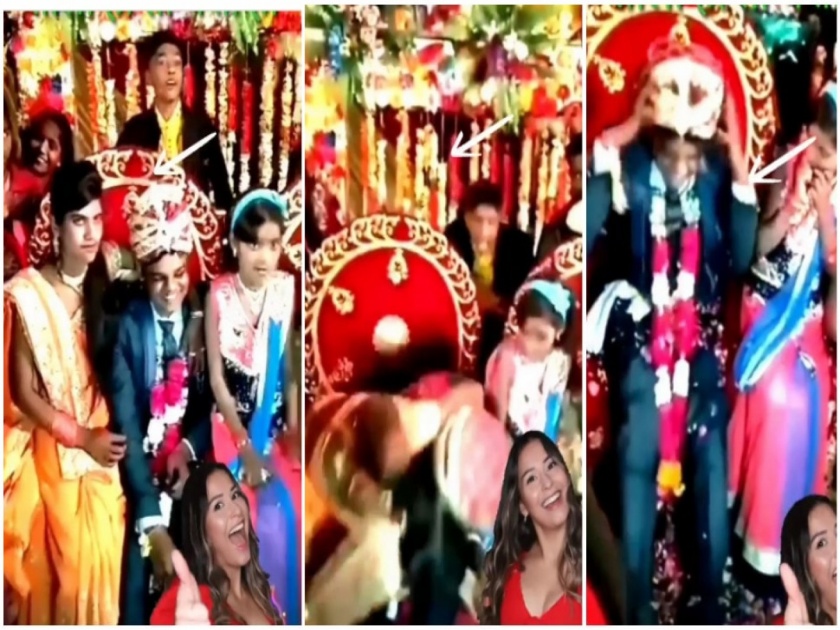 Viral video bride's sister kissed groom on wedding stage watch funny video | Viral Video: बाबो! नवरदेवाला भर लग्नातच मेहुणीने केलं Kiss, भाओजीची बोलती झाली बंद...