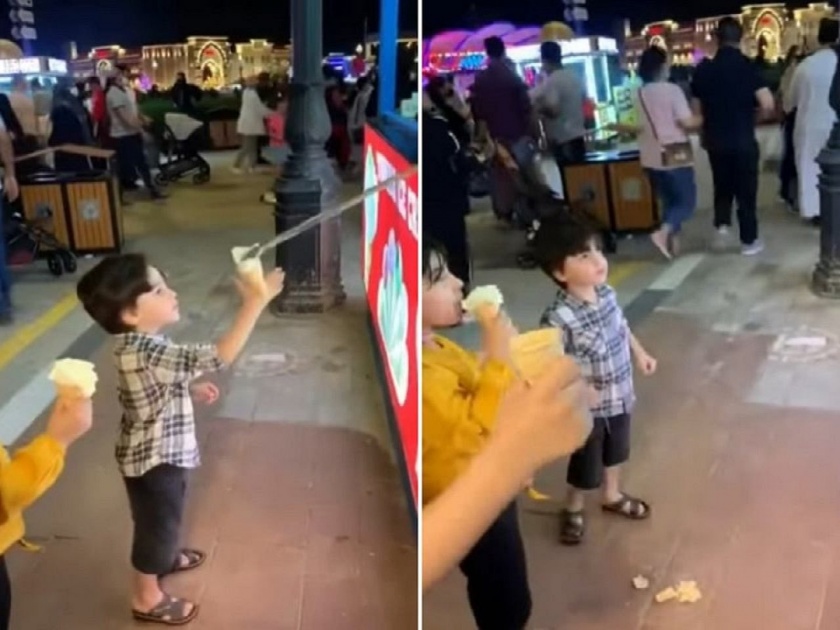 ice cream seller pranks with boy, kid gets angry and throw the cone | आईसक्रीमवाला करत होता प्रँक, चिमुकल्याने असा धडा शिकवला की पुन्हा हिम्मत करणार नाही...