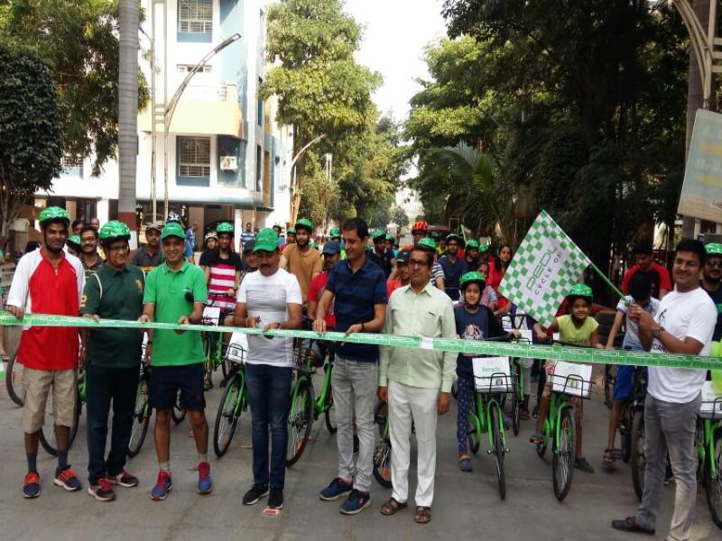 Starting the cycle sharing service in the Roseland Society of Pimpale Saudagar | पिंपळे सौदागर येथील रोझलँड सोसायटीत सायकल शेरिंग सेवेला सुरूवात
