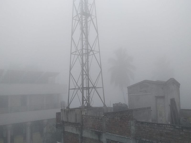 A sheet of smoke spread over Sangli; A sudden change in climate | सांगलीवर पसरली धुक्याची चादर; हवामानात अचानक बदल 