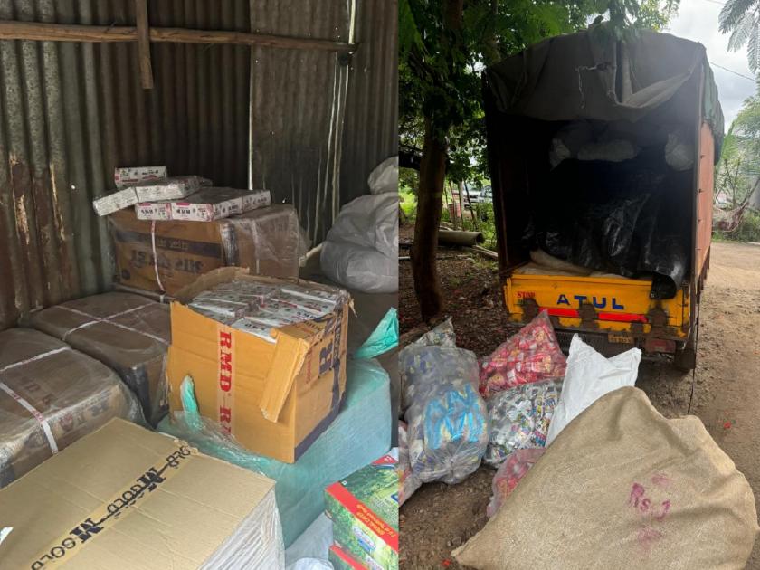 Panmasala, tobacco worth Rs 45 lakh seized in Sangli; Two vehicles seized, warehouse sealed | सांगलीत ४५ लाखांवर पानमसाला, सुगंधित तंबाखू जप्त; दोन वाहने जप्त, गोदाम सील
