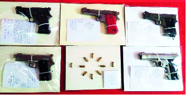 Five pistols in Sangli, 10 cartridges seized | सांगलीत पाच पिस्तूल, दहा काडतुसे जप्त