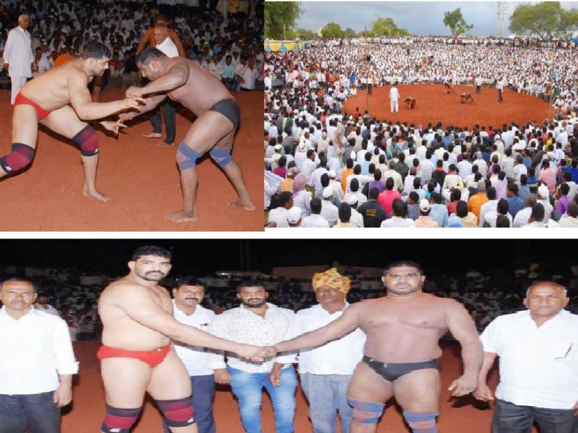 Mauli Jamadade wins on wrestling grounds in Balwadi, prizes of Rs. 25 lakhs for three lakh prize-money wrestling wrestling | बलवडी येथील कुस्ती मैदानात माऊली जमदाडे विजयी, कुस्तीसाठी तीन लाखाचे इनाम-मैदानात पंचवीस लाख रूपयांची बक्षिसे
