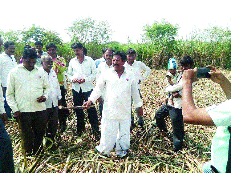 The farmer's organization has blocked the sugarcane | शेतकरी संघटनेने ऊसतोड रोखली