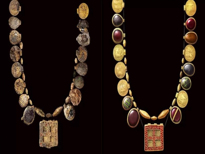 World's most expensive gold necklace found; It was buried in the soil 1300 years ago | जगातील सर्वात महाग सोन्याचा हार सापडला; १३०० वर्षापूर्वी मातीत पुरला होता 