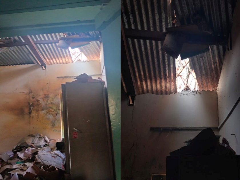Blast in Parli Forest Circle Office; cracks in the wall an early morning incident | परळी वन परिमंडळ कार्यालयात स्फोट; भिंतीला तडे; पत्राही उडाला, पहाटेची घटना