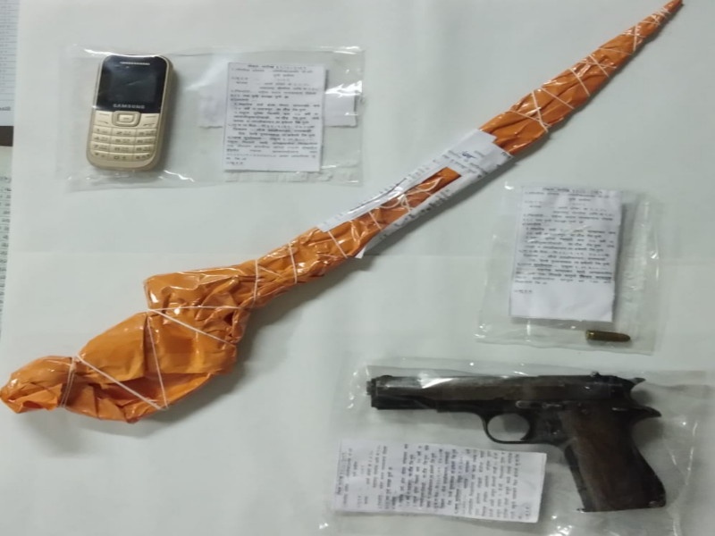 One pistol, live cartridge, sword seized by criminals in two in Urulikanchan | उरुळीकांचन येथे दोन सराईत गुन्हेगारांकडून एक पिस्तुल, जिवंत काडतूस, तलवार जप्त