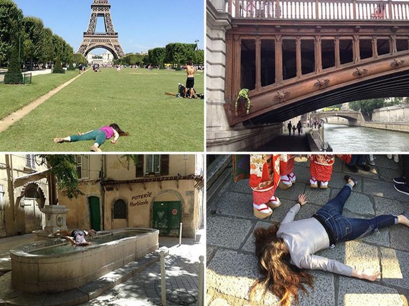 See pics this artist against selfie culture capture image by laid down | प्रत्येकवेळी जमिनीवर झोपूनच फोटू का काढत असावी ही बया?