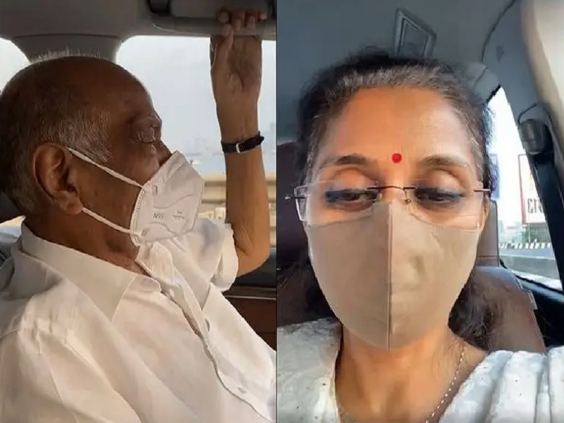 ncp chief sharad pawar and mp supriya sule car ride in mumbai after his surgery;facebook live | जुन्या आठवणींना उजाळा, सुप्रिया सुळेंसोबत शरद पवारांची 'मुंबई' सफर!