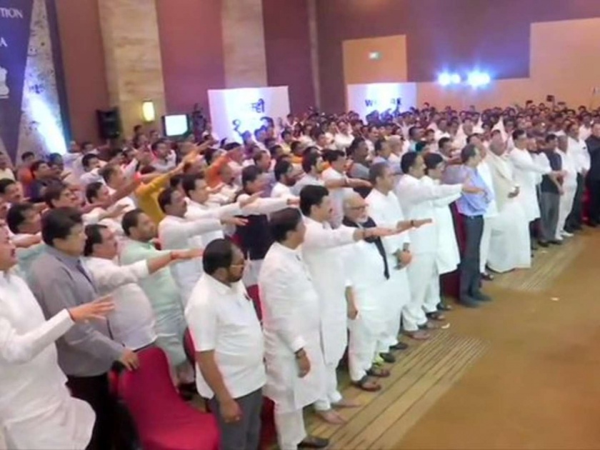 Maharashtra Election, Maharashtra Government: Shiv Sena-NCP-Congress MLAs have assembled at Hotel Grand Hyatt | Maharashtra Government: ग्रँट हयातमध्ये महाविकास आघाडीचे जोरदार शक्तिप्रदर्शन