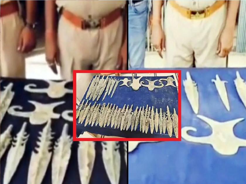 Uttar Pradesh: 4000 year old copper weapons found under farm land in Mainpuri, Uttar Pradesh | तलवारी, त्रिशूळ, भाले...; युपीतील शेतकऱ्याला सापडली 4000 वर्षे जुनी तांब्याची हत्यारे
