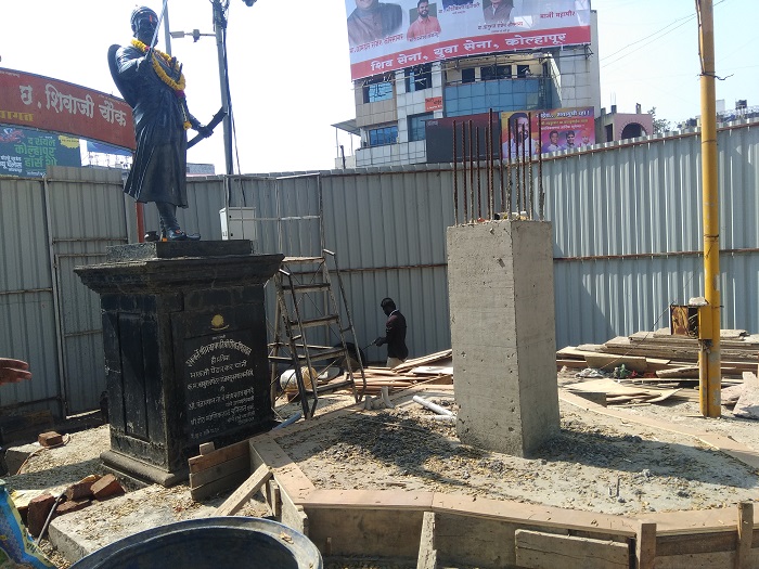 Kolhapur: Shivaji statue beautification, dump column will be removed promptly | कोल्हापूर : शिवाजी पुतळा सुशोभिकरण, चबुतऱ्याचा कॉलम तातडीने हटवणार