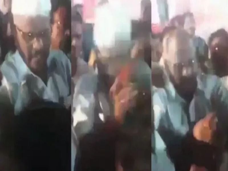 Woman shivsainik slaps Rajendra Raut Shivsena Vibhagpramukh in Mumbai | VIDEO- शिवसेना विभागप्रमुखाला महिला शिवसैनिकाने लगावली कानशिलात