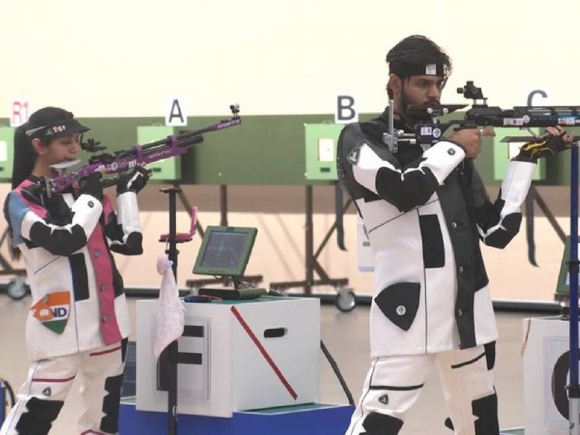 Asian Games 2023 : Ramita Jindal & Divyansh Panwar miss OUT on a Bronze medal in 10m Air Rifle Mixed Team event (Shooting), The Indian duo were leading 8-0 initially but lost 18-20 eventually in thrilling shoot-off.   | Asian Games 2023 : भारताचे नेमबाज लढले; कोरियन खेळाडूंना पदकासाठी संघर्ष करण्यास भाग पाडले