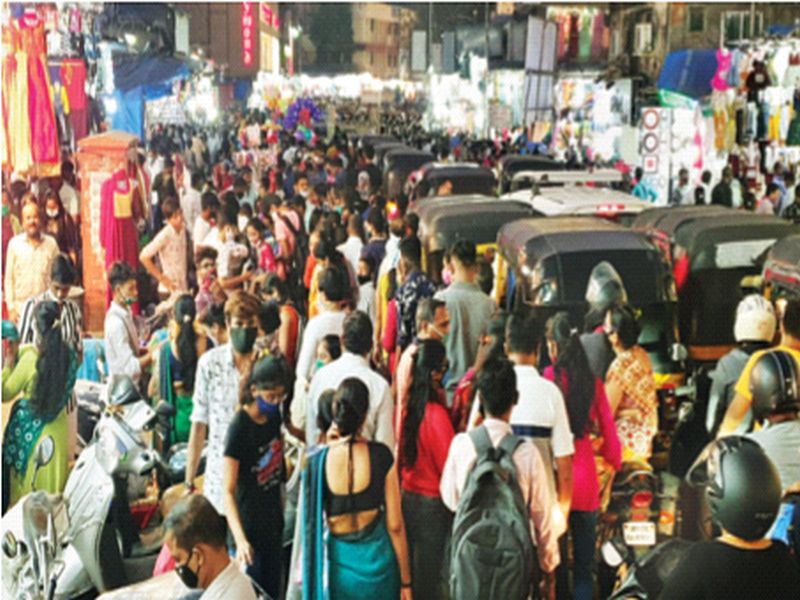 Thanekar crowd for Diwali shopping | दिवाळीच्या खरेदीसाठी ठाणेकरांची गर्दी; बाजारपेठांमध्ये ग्राहकांची एकच झुंबड