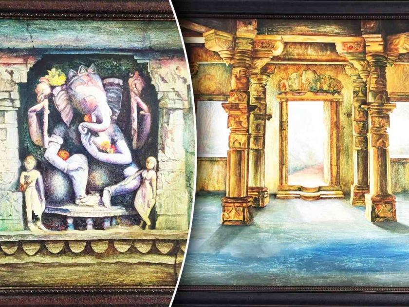 Sunil Jadhav organized the Antaryatra exhibition of spiritual paintings | अंतरयात्रा ' तून उमटले आध्यात्मिक कलाकृतींचे प्रतिबिंब !