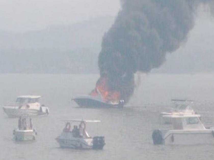 Private speed boat on fire; Mandwa port incident | खासगी स्पीड बोट आगीच्या भक्ष्यस्थानी; मांडवा बंदरातील घटना