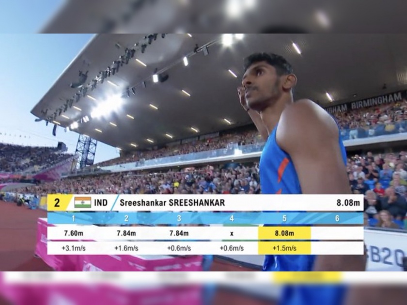 Commonwealth Games 2022 Men's Long Jump Final : Murali Sreeshankar creates history by becoming 1st ever Indian athlete to win a medal in Men's Long Jump event at Commonwealth Games, his Best attempt: 8.08m   | Commonwealth Games 2022 : मुरली श्रीशंकरने ऐतिहासिक पदक जिंकले, 'लांब उडी' रौप्यपदक जिंकणारा ठरला पहिला भारतीय पुरुष खेळाडू 