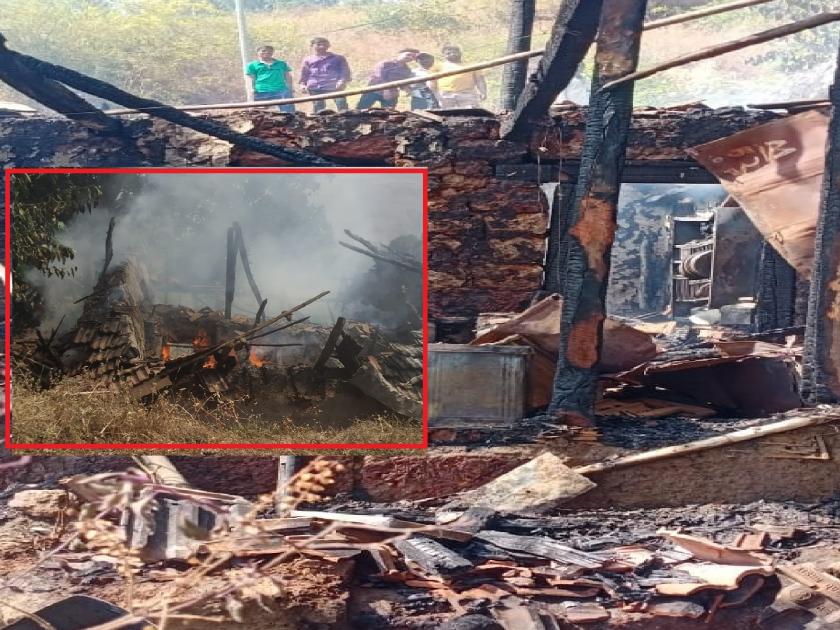 Cylinder explosion in Sulewadi in Satara, house burnt in fire | साताऱ्यातील सुलेवाडीत सिलेंडरचा स्फोट, आगीत घर बेचिराख