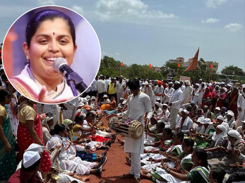 Supriya Sathe carried forward the legacy of women kirtankaras like men | Ashadhi Wari: जनी म्हणे बोला ज्ञानदेवा अभंग..! संतांच्या विचारांचा वारसा महिलांच्या दिंडीतून पुढे...