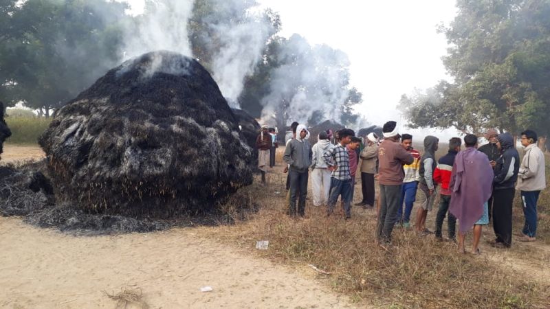 Paddy burnt in Gondia district; An act of unknown person | गोंदिया जिल्ह्यात धानाचे पुंजणे जाळले; अज्ञात इसमाचे कृत्य