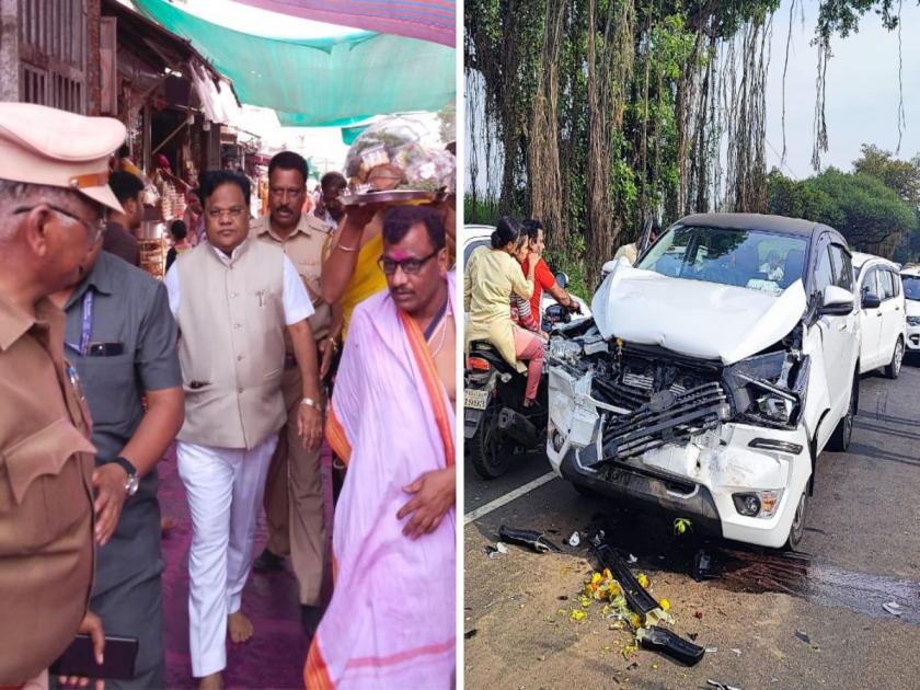 Minister Tanaji Sawant car accident near Rajputwadi on Ratnagiri Road | मंत्री तानाजी सावंत यांच्या गाडीला अपघात;  रत्नागिरी रोडवर राजपूतवाडी नजिक अपघात