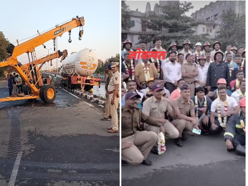 Residents of Chhatrapati Sambhajinagar breathed a sigh of relief; Risk of gas leak averted, tanker removed and traffic restored | छत्रपती संभाजीनगरातील गॅस गळतीचा धोका टळला; १२ तासांनी टँकर हटले, वाहतूक पूर्ववत