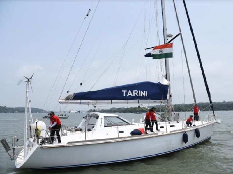 INS Dharani, which went on air rush for Goa from September last year, was in New Zealand | गोव्याहून गेल्या सप्टेंबरमध्ये जगभ्रमंतीसाठी निघालेली ‘आयएनएसव्ही तारीणी’ न्युझीलंडच्या बंदरात दाखल