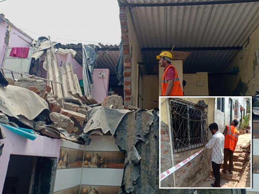 six rooms in om sai chawl collapsed in king kong nagar of ghodbunder area in thane | चाळीतील सहा घरांचा भाग कोसळला कोणालाही दुखापत नाही; आपत्ती व्यवस्थापन विभागाची माहिती