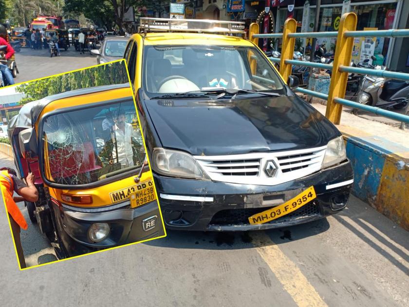 Rickshaw driver injured in car-rickshaw accident in Thane Traffic jam due to accident | ठाण्यात कार आणि रिक्षा अपघातात रिक्षाचालक जखमी; अपघातामुळे वाहतुक कोंडी 