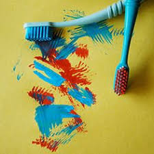 toothbrush painting, try this at home. | टूथब्रशने चित्र ? नक्की काढता येतं !