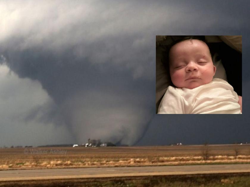 US-tornado-superhero-baby-4-month-old-us-baby-found-alive-after-getting-swept-up-by-tornado | सुपरहिरो बेबी; 4 महिन्यांचा चिमुकला चक्रीवादळात उडाला, झाडावर जिवंत सापडला