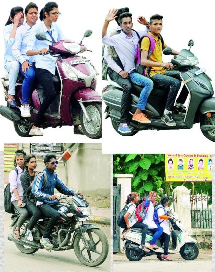 'Triple seat' is dear beyond life in Nagpur | नागपुरात  ‘ट्रिपल सीट’ जीवाहून प्यारी
