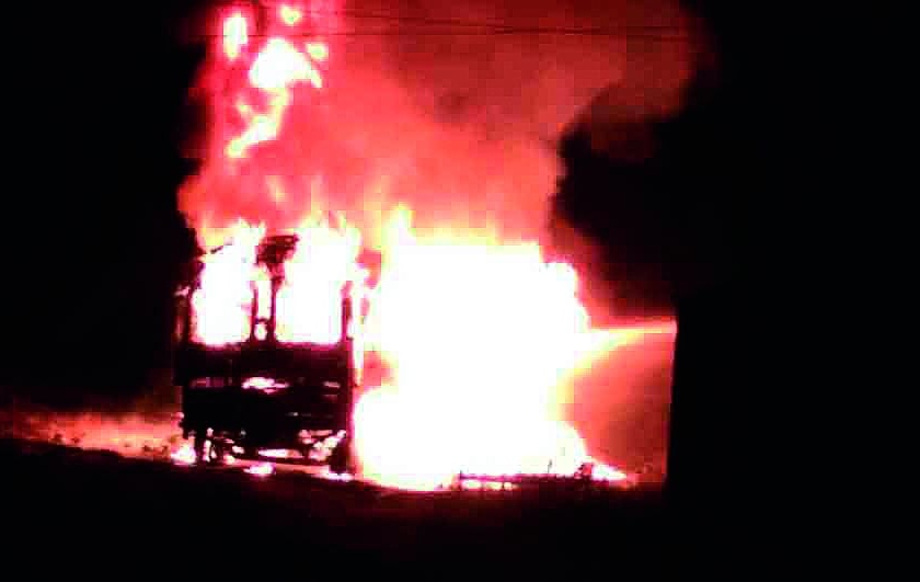 Truck fire on Aurangabad-Nagpur highway | औरंगाबाद-नागपूर महामार्गावर ट्रक जळून खाक