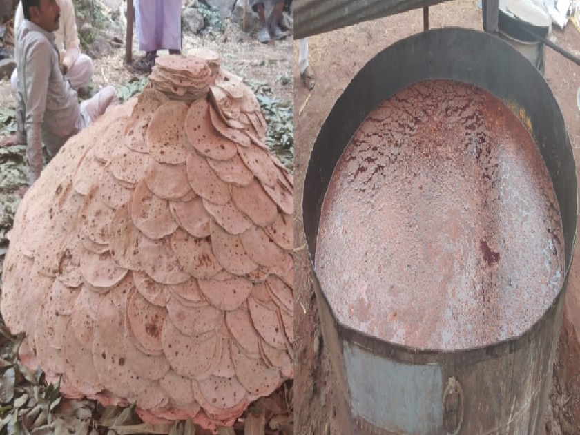 Sixteen hundred kilos of roti and 750 kilos of brinjal vegetable Mahapangat, Tukaram Beetsavam in the spirit of Ghoti Khurd in Sangli | सोळाशे किलो रोट्या अन् ७५० किलो वांग्यांच्या भाजीची महापंगत, सांगलीतील घोटी खुर्दमध्ये तुकाराम बीजोत्सव उत्साहात