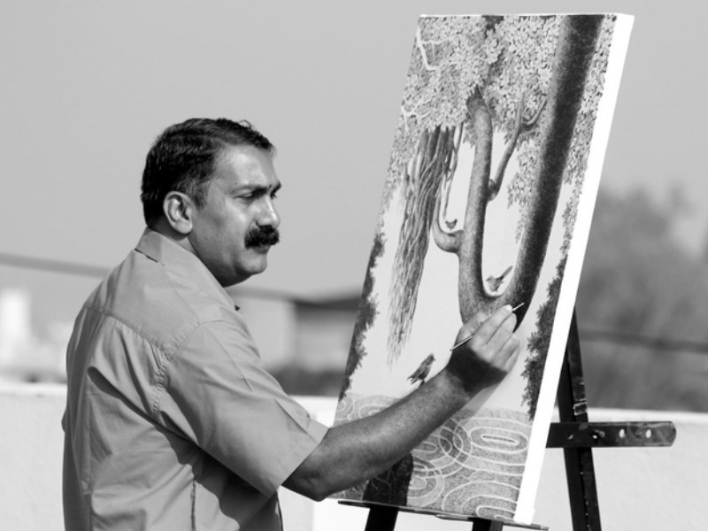 picture of a painter is flying in foreign countries . | एका चित्रकाराची सातासमुद्रापार गरूड भरारी 