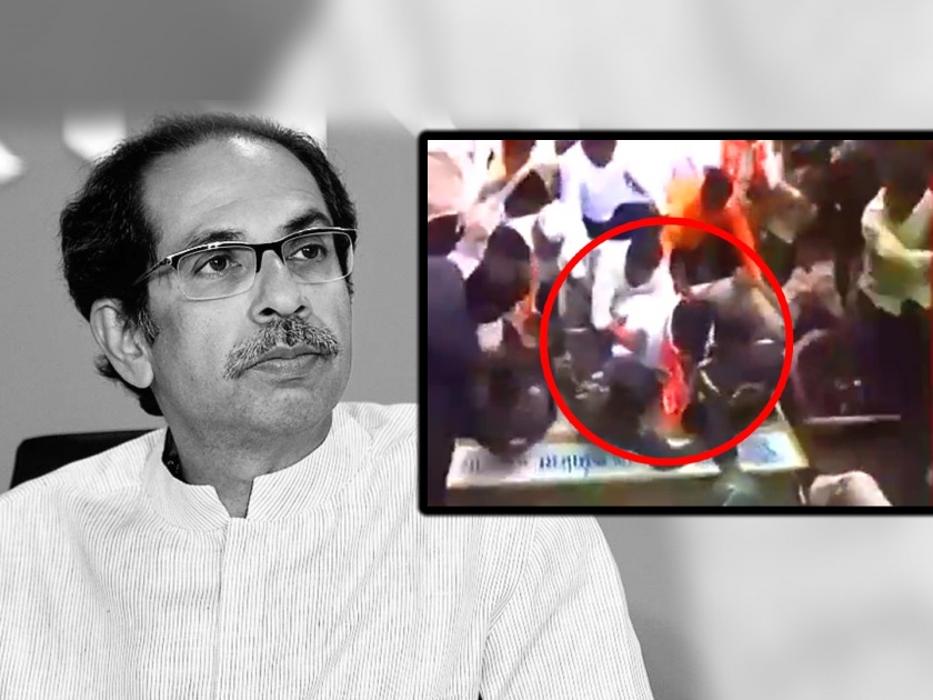 Uddhav Thackeray led Shivsena party workers in kolhpur attacks female police officers video goes viral Raj Thackeray Led MNS slams | महिला पोलिसांच्या अंगावर धावून जाणारे हे उध्दव ठाकरेंचे सैनिक? मनसेचा सवाल